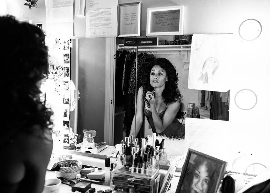 The Donna Summer Musical Broadway Backstage-Jenny Anderson Photography-BroadwayBox-Ariana DeBose-Mirror