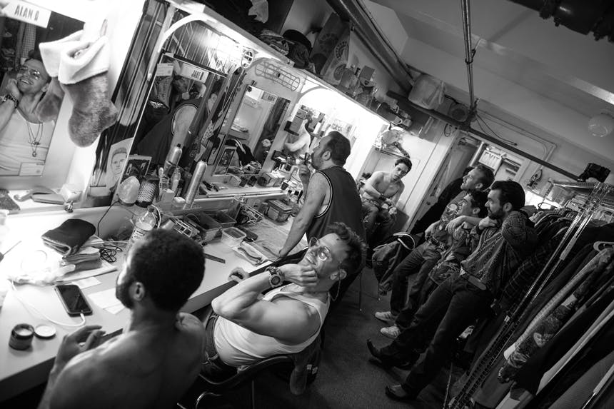 Pretty Woman-Backstage-Broadway Musical-Jenny Anderson Photo-BroadwayBox- Guys Dressing Room