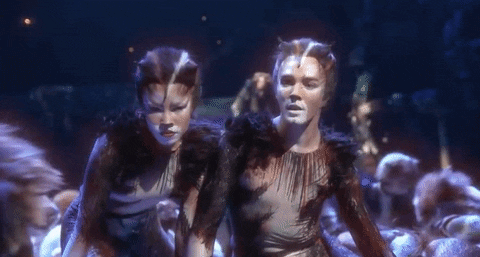 Cats GIf- Broadway- Revival - Cast- Sucking it in GIF
