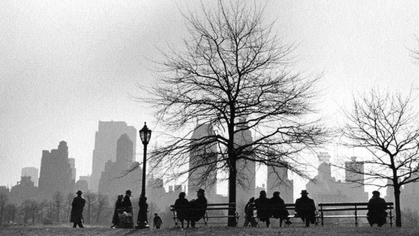 Central Park black and white