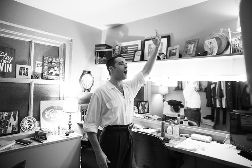 Corey Cott- Bandstand- Broadway- Musical- Backstage- dressing room