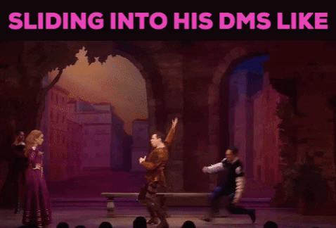 Kiss Me Kate Broadway Musical GIF- Sliding Into DMs GIF