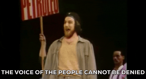 Evita GIF- Mandy Patinkin GIF- Che GIF- The voice of the people GIF