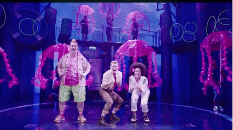 Spongebob Squarepants GIf- Musical Broadway- Ethan Slater GIF- Lilli Cooper GIF- Danny Skinner GIF