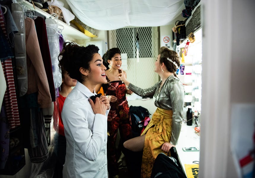 The Prom Musical Broadway-Backstage-Jenny Anderson Photo-BroadwayBox- girls dressing room