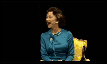 Helen Mirren- The Audience- GIF- Queen Elizabeth laughing GIF