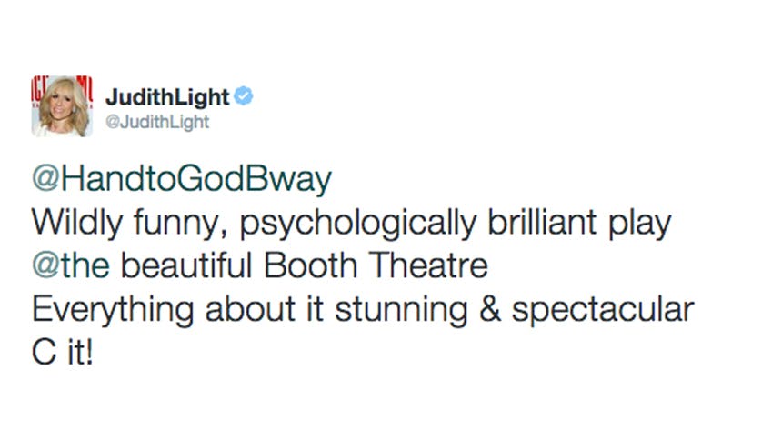 Judith Light- Hand to God- Broadway