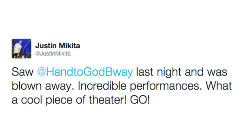 Justin Mikita - Hand to God- Broadway