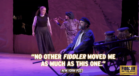 Rosie Jo Neddy-Khave-Cameron Johnson-Fyedke- Steven Skybell-Fiddler on the Roof Off Broadway GIF