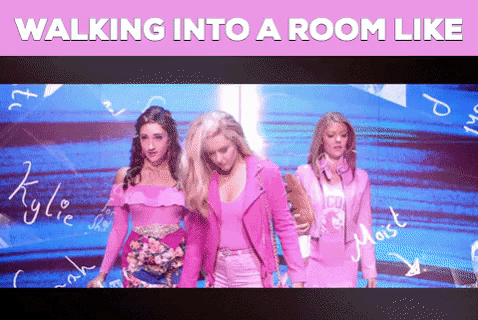 Mean Girls Broadway Musical GIF- Walking Into Room GIF- Plastics GIF