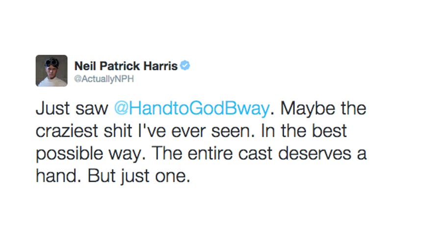 Neil patrick Harris- Hand to God - Broadway