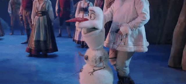 Olaf Frozen Broadway Puppet GIF