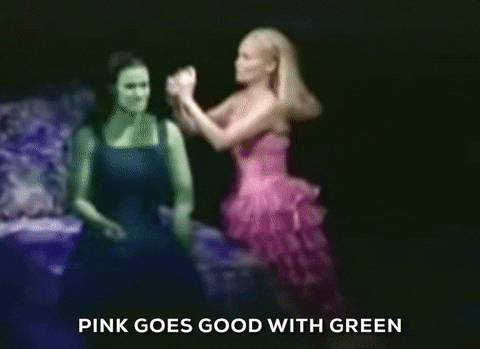 Wicked GIF- Pink goes good with green- Idina Chenoweth