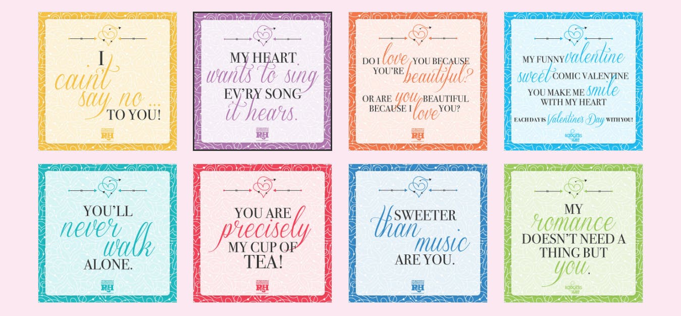 Rodgers and Hammerstein Lyrics Valentines Day Card