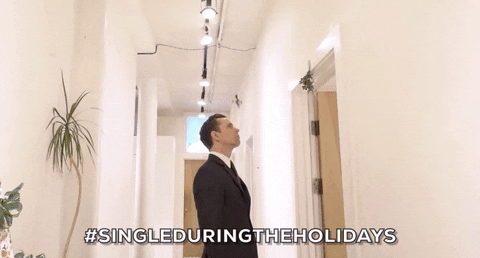 Single During the Holidays GIF- Mistletoe GIF- Single AF GIF