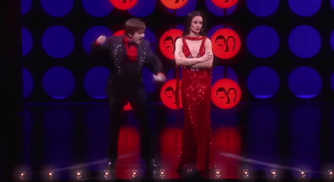 Jarrod Spector Teal Wicks Sonny and Cher Show GIF