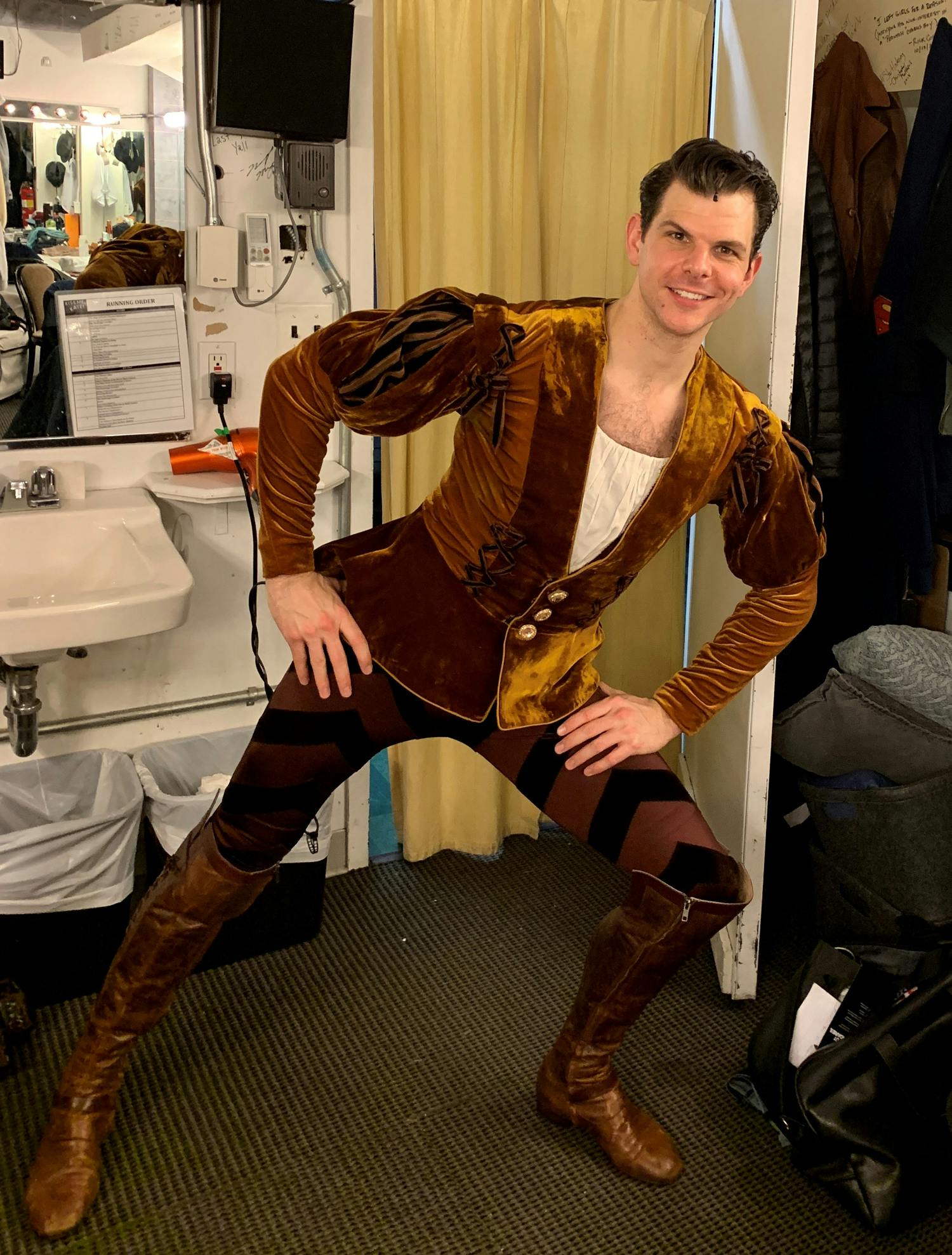 Will Burton- Kiss me Kate-Broadway 2019 Revival-Jeff Mahshie Costume- Gremio Tom Dick Harry
