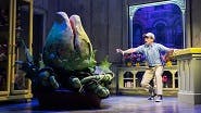 Audrey II and Rob McClure as Seymour in Little Shop of Horrors