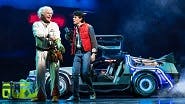 Roger Bart as Doc Brown and Casey Likes as Marty McFly in Back to the Future: The Musical