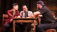 James Seol as Kevin T., Garth & Others, Caesar Samayoa as Kevin J., Ali & Others and Paul Whitty as Oz & Others in Come From Away