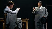 Blake DeLong as Howard Wagner and Wendell Pierce as Willy Loman in Death of a Salesman