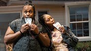 Marcel Spears as Juicy and Adrianna Mitchell as Opal in Fat Ham