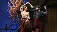 Samantha Massell as Hodel and Ben Rappaport as Perchik in Fiddler On The Roof
