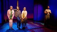 Johanna Day as Female Greek Chorus, Mary-Louise Parker as Li'l Bit, Alyssa May Gold as Teenage Greek Chorus and Chris Myers as Male Greek Chorus in How I Learned to Drive