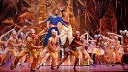 Michael James Scott as Genie and Michael Maliakel as Aladdin and the cast of Aladdin