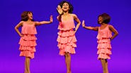 From left to right: Krisha Marcano as Florence Ballard, Allison Semmes as Diana Ross and Trisha Jeffrey as Mary Wilson in Motown The Musical