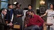 David Cromer as Karl Lindner, Bryce Clyde Jenkins as Travis Younger, LaTanya Richardson Jackson as Lena Younger, Anika Noni Rose as Beneatha Younger, Denzel Washington as Walter Younger & Sophie Okonedo as Ruth Younger in 'A Raisin in the Sun'