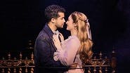 Jordan Fisher as Anthony Hope and Maria Bilbao as Johanna in Sweeney Todd