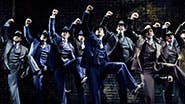 Nick Cordero as Cheech and the men of 'Bullets Over Broadway'