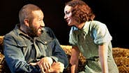 Chris O'Dowd as Lennie & Leighton Meester as Curley's wife in 'Of Mice and Men'