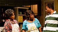 Elain Graham as Delores, Lillias White as Gertrude & Larry Powell as Calvin in 'While I Yet Live'